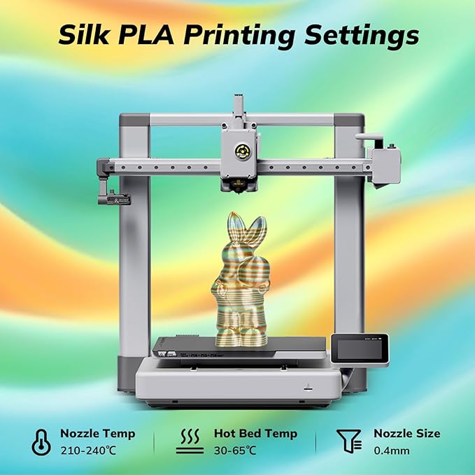 AMOLEN Silk PLA 3D Printer Filament, Shiny Multicolor Rainbow PLA Filament - Image 7