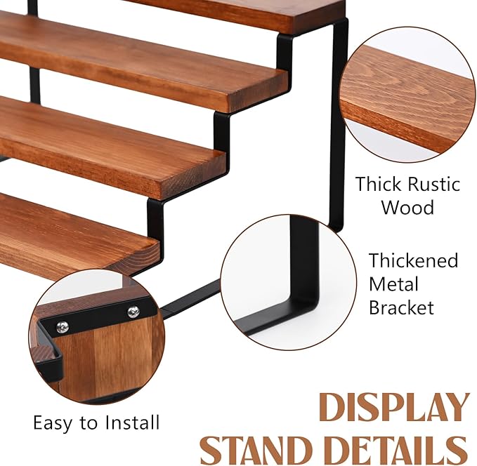 4 Tier Wooden Display Riser Stand Perfume Organizer - Image 5