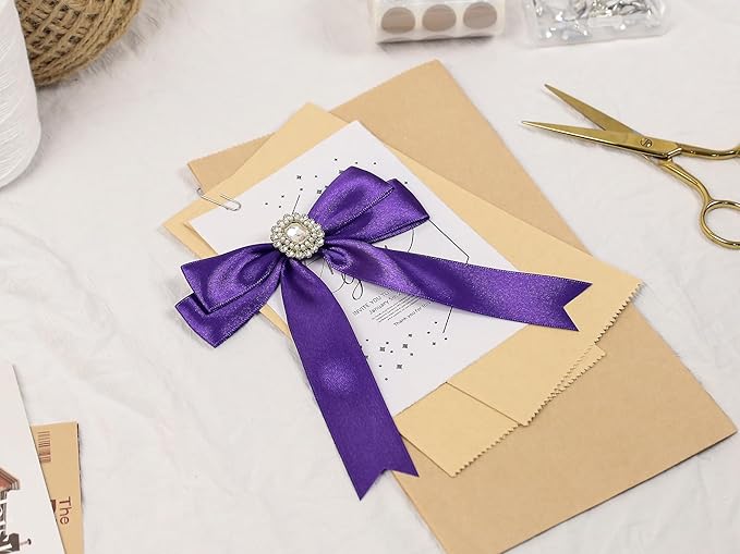 Purple Satin Ribbon 1 inch X Continuous 50 Yards, Single Face Polyester Ribbon - Image 7