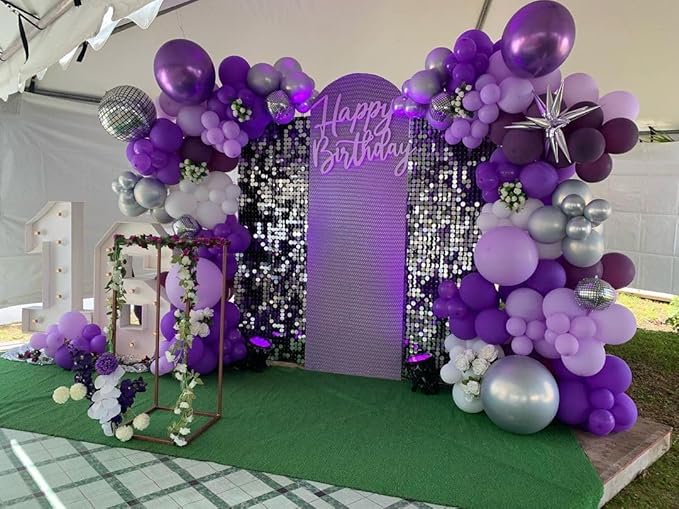 Bezente Dark Purple Latex Party Balloons - Image 9