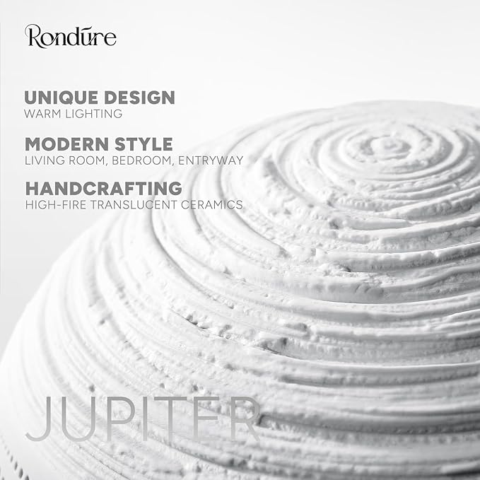 RONDURE 8.7" Modern Ceramic Table Lamp, Modern Bedside Lamps - Image 6