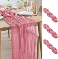 Asee'm 3pcs Cheesecloth Table Runner 120 Inches Dusty Rose Boho Gauze Cheese by Aseem