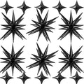 6 Pcs Explosion Star Foil Balloons- 12 Point Star Balloons by PSKJATIN