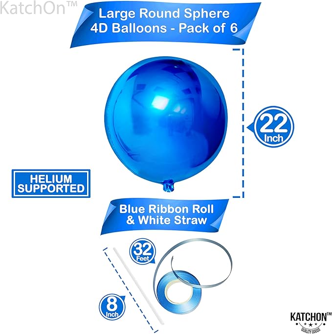 KatchOn, Large Blue Mylar Balloons - Image 2