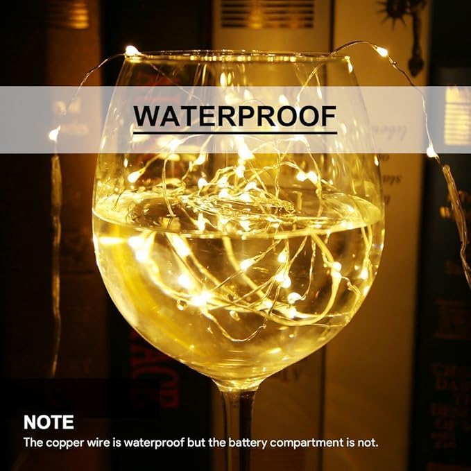 3 Pack Rechargeable String Fairy Lights 10ft 30 LED, 4 Modes Copper Wire - Image 5