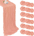 6 Pack Peach Cheesecloth Table Runner 10ft Boho Gauze Fabric Cheese Cloth Table by Pepmily