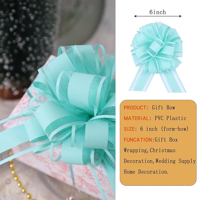 6Pcs 6inch Pull Bow Gift Wrapping, Pull Bow - Image 3