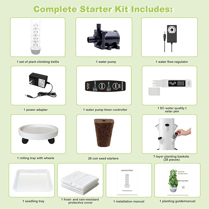Hydroponic Growing System Kit, Indoor&Outdoor Vertical Hydroponic Growing Garden - Image 4