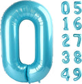 Pearl Blue 0 Number Balloon, Pearl Blue 40 Inch 0 Number Balloons, 0 Decorations by Upgesy