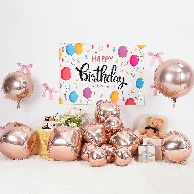 12Pcs Champagne Gold Round Foil Balloons, Metallic Foil Balloon - Image 3