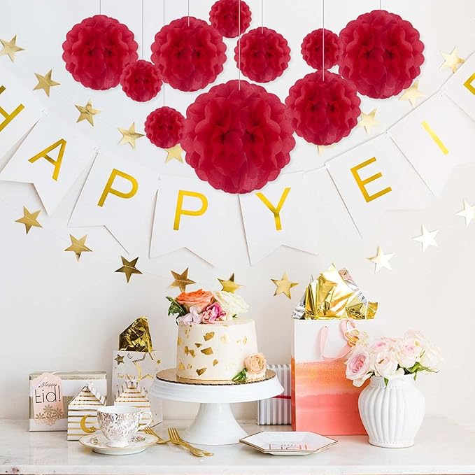 Tissue Paper Pom Poms, Hanging Flower Balls - Image 6