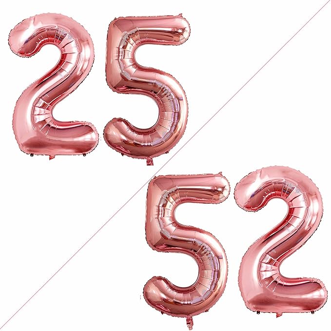 GOER Number 25 Balloons for 25th Birthday Party Decorations, 42 Inch Jumbo Foil by GOER