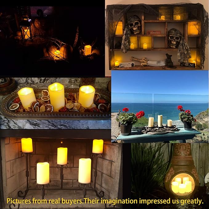 9pcs Flameless Flicking LED Candles - Image 4