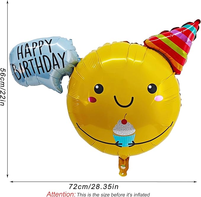 Cute Smiling Foil Balloon Sunshine Smiley Face Party Decorations Happy Birthday - Image 2