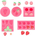 5PCS Strawberry Silicone Molds, 3D Chocolate Fondant Fruit Mold Set by Unknown
