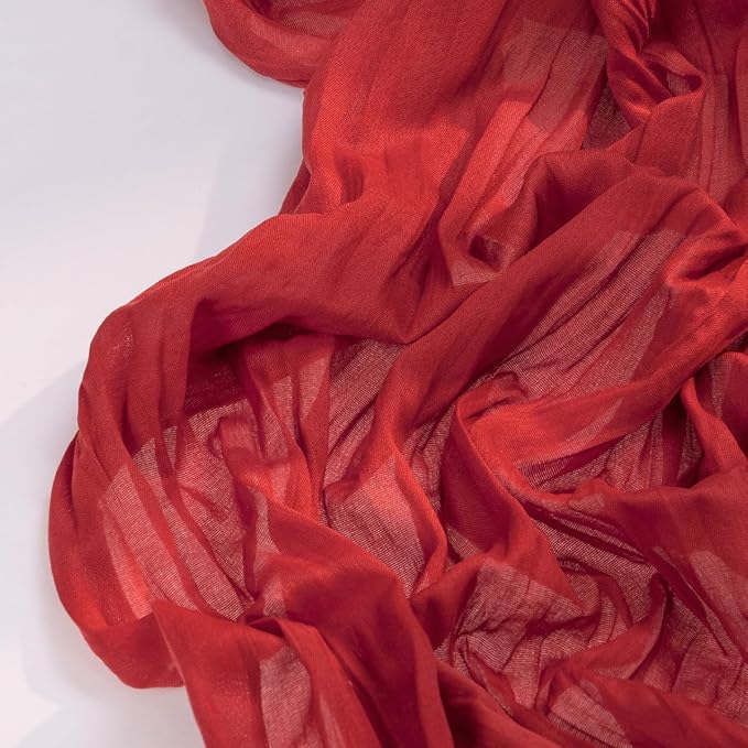 Red Cheesecloth Table Runner Fall Table Runner Boho Gauze 120 Inches Red Cheese - Image 3