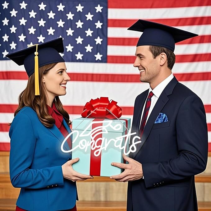 Congrats Grad Neon Sign for Backdrop wall decor，Dimmable USB Powered Light Up - Image 8