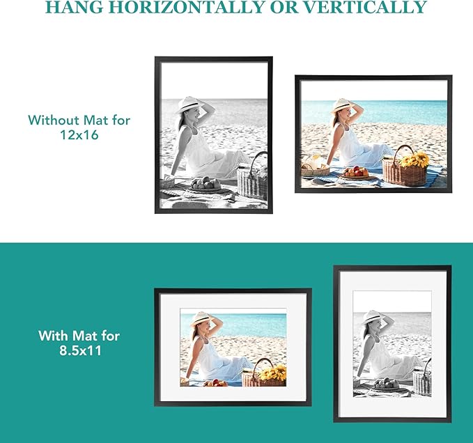 TWING 12 x 16 Picture Frames Set of 6, Display Pictures 8.5x11 - Image 2