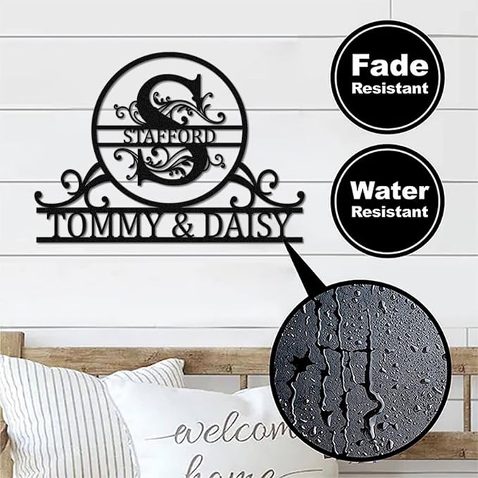 Personalized Metal Name Sign – Custom Last Name & Monogram Wall Décor - Image 4