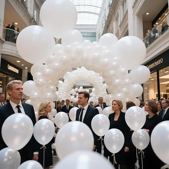 KAWKALSH Pearl White Balloon 12 Inch - Image 6
