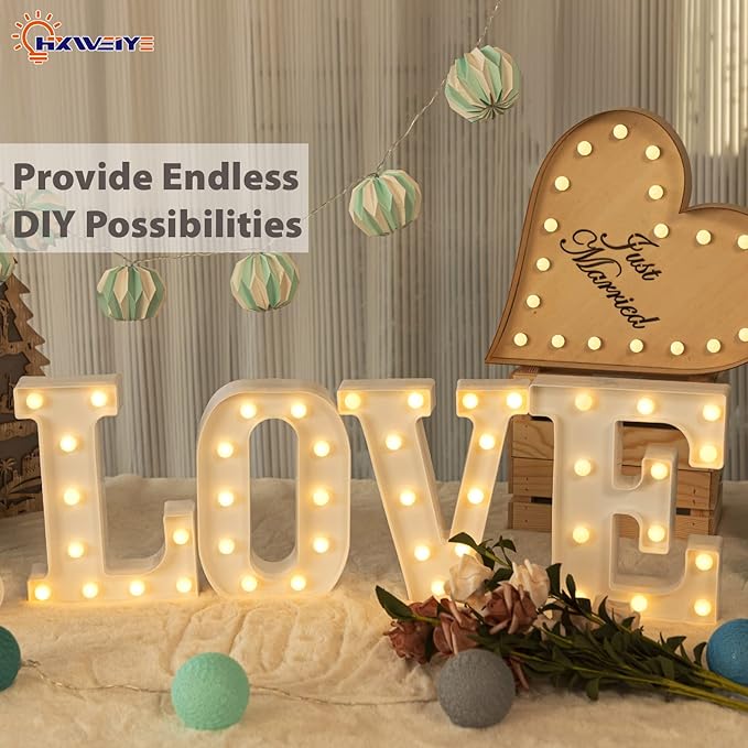 HXWEIYE Light Up Letters L, LED Marquee Letters Lights Sign 26 Alphabet and 10 - Image 5