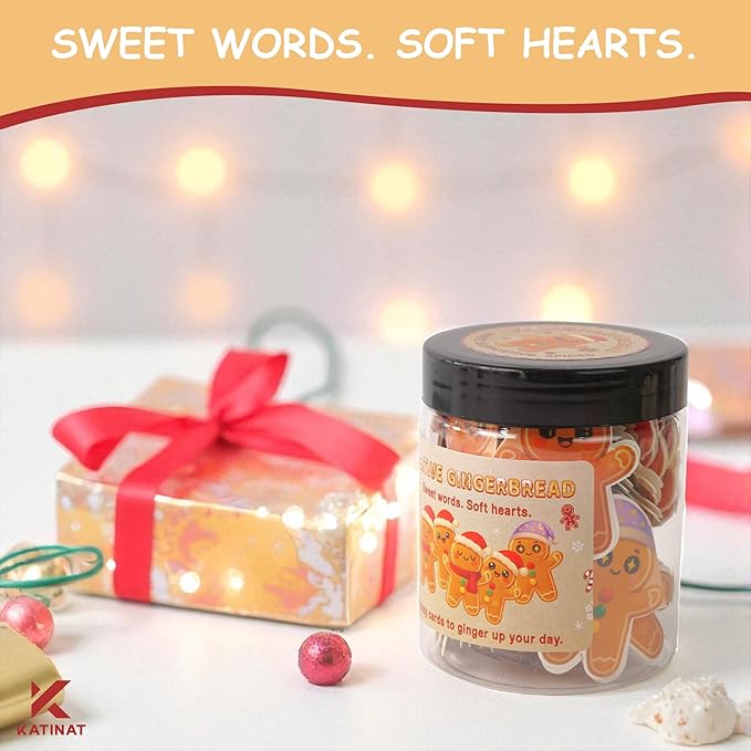 Positive Gingerbread Jar – 60 Funny Emotional Support Gingerbread, Christmas - Image 6