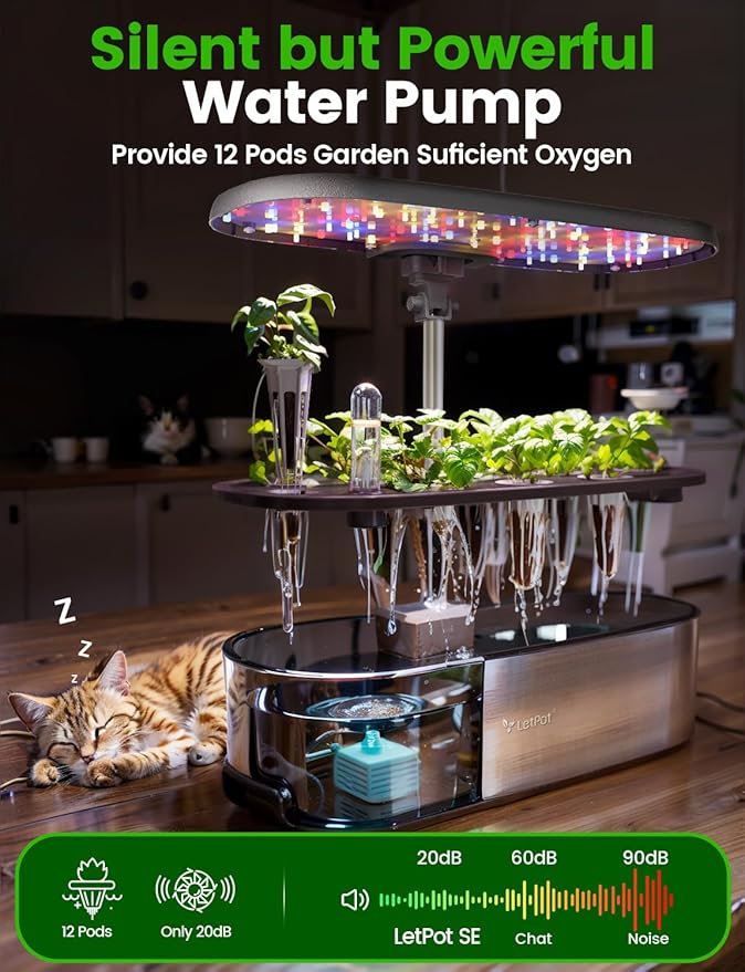 LetPot LPH-SE Hydroponics Growing System, 12 Pods Smart Herb Garden Kit Indoor - Image 7