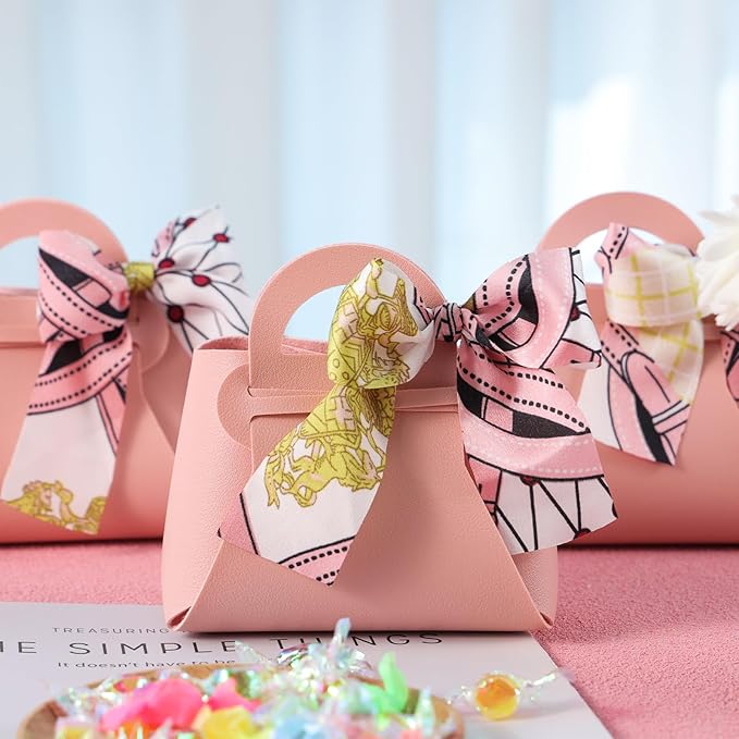 VGOODALL Small Gift Boxes with Bow Handle, Party Favor Boxes, 10 Pack, PU - Image 5