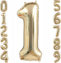 Champagne Gold 1 Balloon, 40 Inch Light Gold Number 1 Balloon Big Foil Mylar by BBPOOL