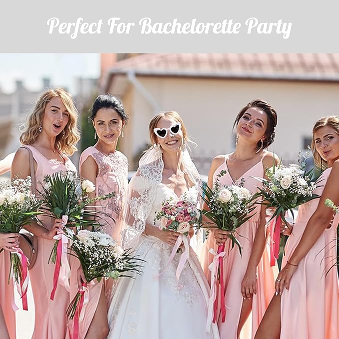 Bride Sunglasses for Bachelorette White Heart Glasses for Bride to Be Gift - Image 7