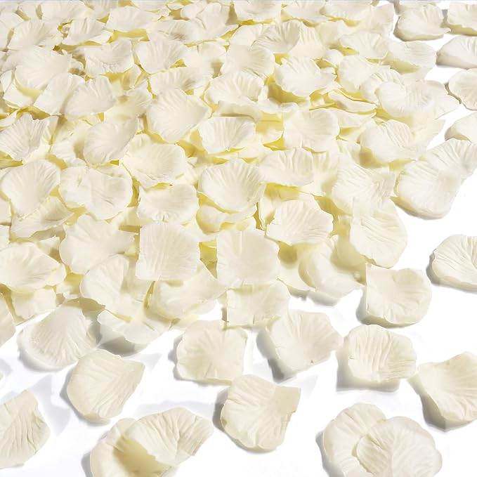 1000 Pcs Beige Rose Petals Artificial Silk Flower Petals Romantic Decorations by Unknown