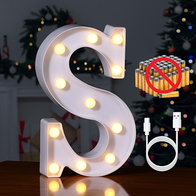 Foaky Rechargeable LED Letter Lights Sign Marquee Light Up Letters Sign by Foaky