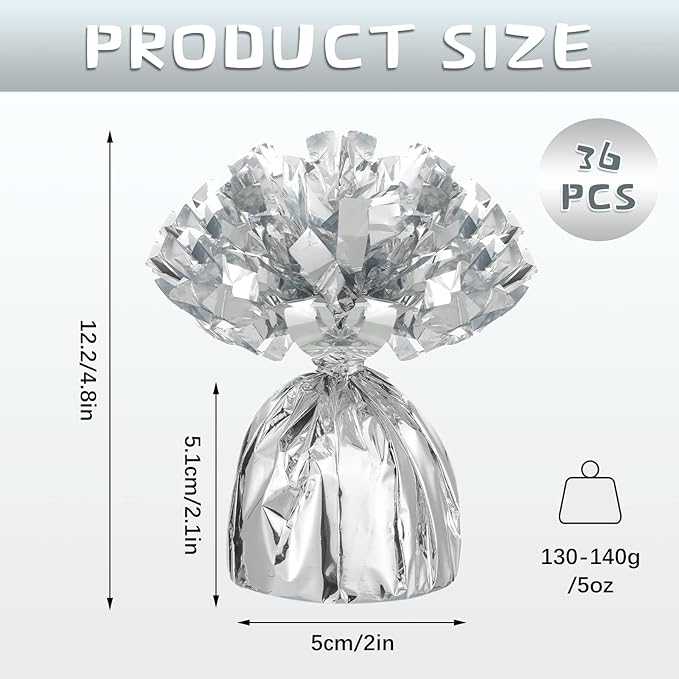 36 Pcs Metallic Balloon Weights Set Heavy Solid Metallic Anchor Balloon Holder - Image 2