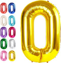 Gold 40 Inch 0 Number Balloons, 0 Decorations by Upgesy