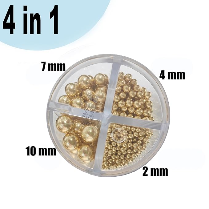 4 in 1 Super Gold Pearl Sugar Sprinkles 6 oz, 4 sizes Candy Pearls Ideal - Image 2