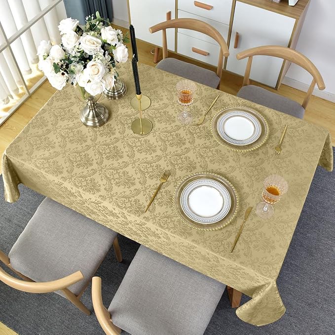 SASTYBALE Jacquard Tablecloth Rectangle 60 x 120 Inch, Spill Proof Dust - Image 7