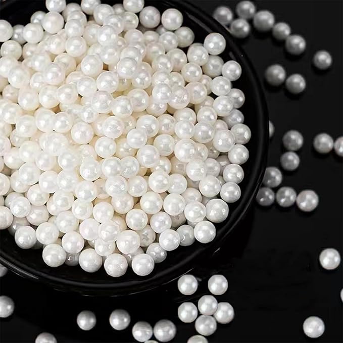 Sentovac 4mm White Pearl Sprinkles Edible Cake Decorating Sugar Candy Cookie - Image 3