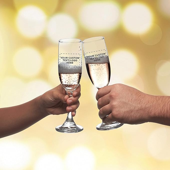 DISCOUNT PROMOS Custom Premiere Champagne Flutes 6.25 oz. Set of 100, - Image 7