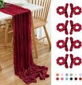 8 Pack 10Ft Table Runner 35x120 inch Burgundy Boho Gauze Table Cheese Cloth by Dspoot