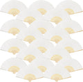 FEPITO 55 Pieces White Handheld Paper Fan Paper Folding Fans by FEPITO