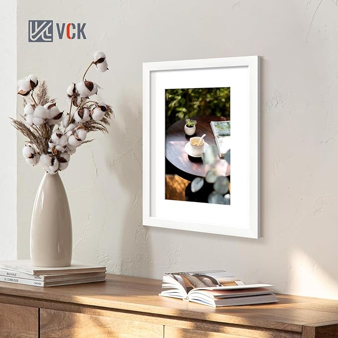 VCK 12x16 White Picture Frame set of 5, Textured Exclusive Wooden Photo Frames - Image 7