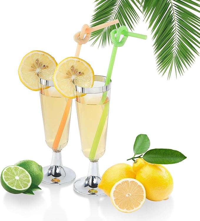 I00000 50 Pack Plastic Champagne Flutes - Image 4