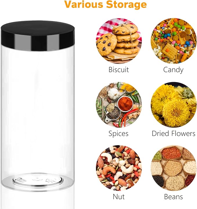 Plastic Jars with Lids 16OZ 16PCS Small Empty Slime Cosmetics Containers Clear - Image 4