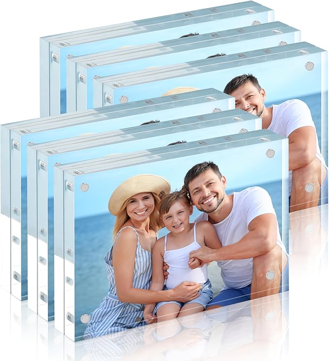 HOUSE DAY Acrylic Picture Frames 8x10, 6 Pack Magnetic 8x10 Picture Frame by HOUSEDAY