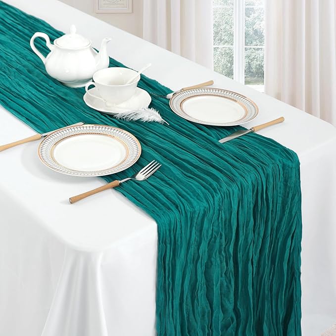 6 Pack Turquoise Cheesecloth Table Runner 10ft Boho Gauze Fabric Cheese Cloth - Image 3