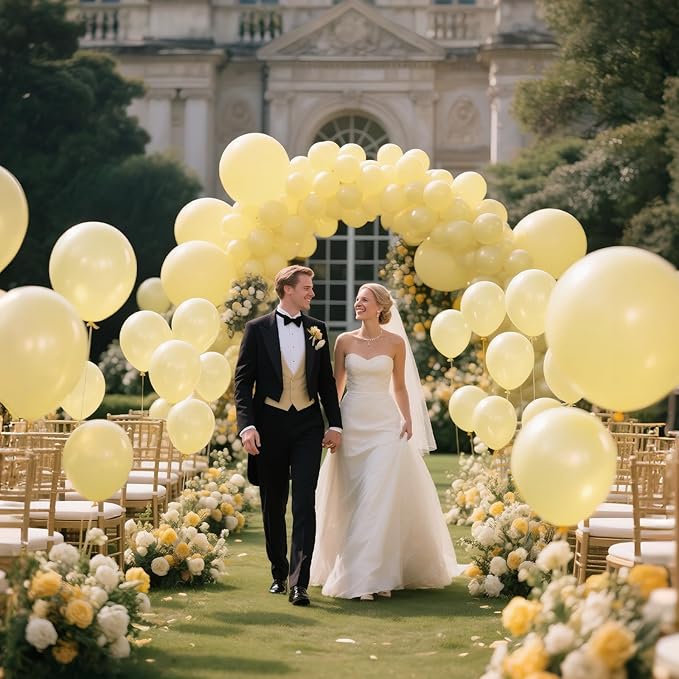 110pcs Pastel Yellow Balloon 12 Inch, Pastel Yellow Latex Balloons - Image 5