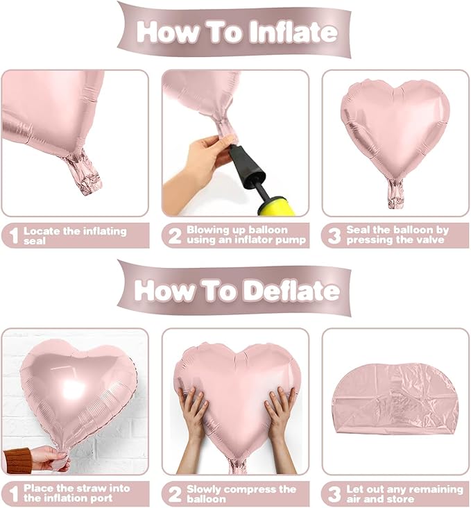 Light Pink Heart Balloons - Image 3