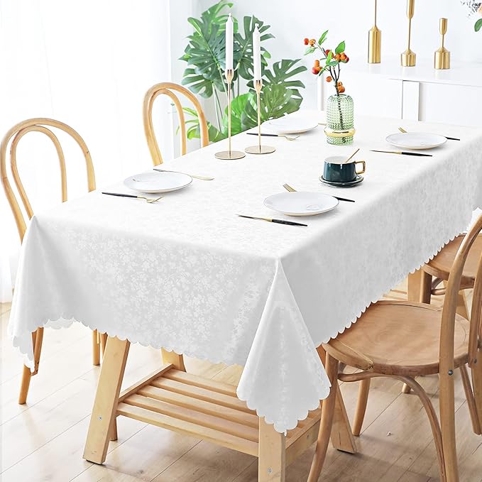 Smiry Rectangle Table Cloth, Waterproof Heavy Duty Vinyl Tablecloths, Wipeable - Image 2