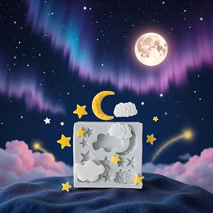 1Pc Star Moon Clouds Shaped Silicone Fondant Molds, Candy Chocolate Molds - Image 7