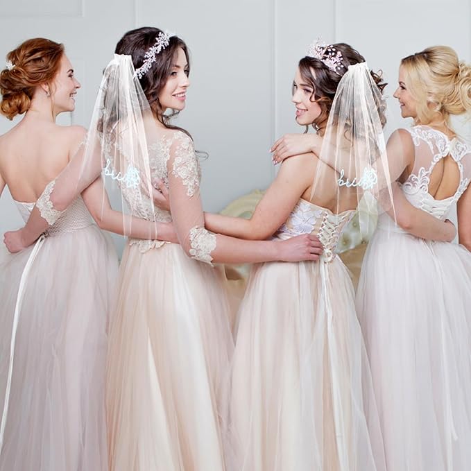 Bride To Be Embroidered Veil, Bride Veil - Image 5